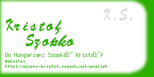 kristof szopko business card
